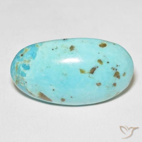 45.70ct Natural Medium Greenish Blue Turquoise, Oval, Opaque