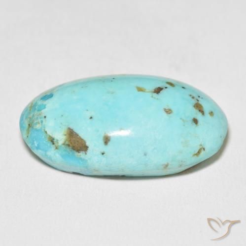 Turquoise Gemstone in 32.6 x 18.5 mm Size for Sale, Turquoise Stone in Medium Greenish Blue Color