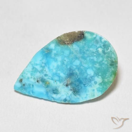 14.56 ct Turquoise Turquoise Gemstone, Turquoise Gem in Pear Cabochon Shape for Sale.