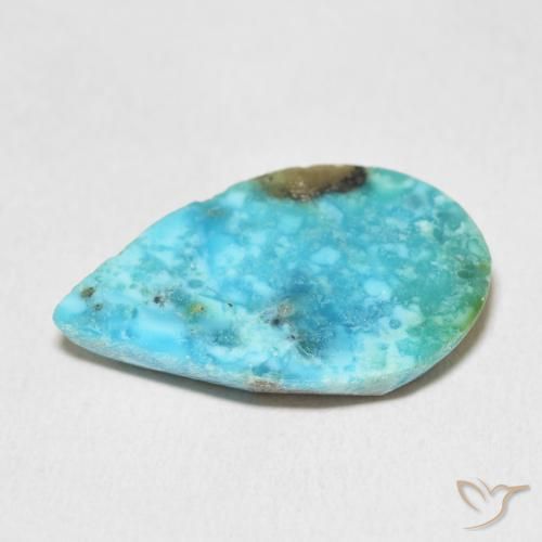 Turquoise Gemstone in 24.8 x 15.9 mm Size for Sale, Turquoise Stone in Medium Green Blue Color