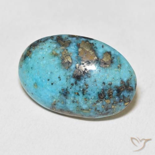 26.98 ct Turquoise Turquoise Stone, Natural Turquoise in Oval Cabochon Shape for Sale