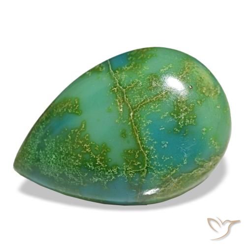 12.52 ct Multicolor Turquoise Gemstone, Turquoise Gem in Pear Cabochon Shape for Sale.