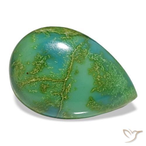12.52 ct Multicolor Turquoise Stone, Natural Turquoise in Pear Cabochon Shape for Sale