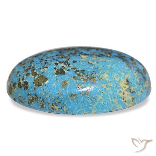 Turquoise Gemstone in 27 x 19.7 mm Size for Sale, Turquoise Stone in Dark Greenish Blue Color