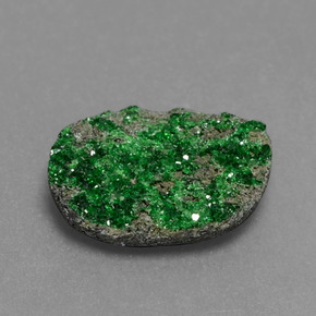 3.34 ct Green Uvarovite Garnet Drusy Stone, Natural Uvarovite Garnet Drusy in Fancy Crystal Cluster Shape for Sale