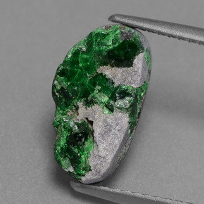 4.02 ct Green Uvarovite Garnet Drusy Gemstone, Uvarovite Garnet Drusy Gem in Fancy Crystal Cluster Shape for Sale.