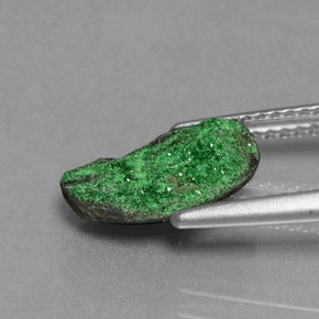 Uvarovite Garnet Drusy Gemstone in 11.4 x 7.8 mm Size for Sale, Uvarovite Garnet Drusy Stone in Green Color