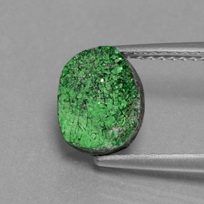 2.39 ct Green Uvarovite Garnet Drusy Gemstone, Uvarovite Garnet Drusy Gem in Fancy Crystal Cluster Shape for Sale.