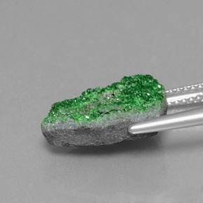 Uvarovite Garnet Drusy Gemstone in 14.8 x 11 mm Size for Sale, Uvarovite Garnet Drusy Stone in Green Color