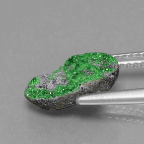 Uvarovite Garnet Drusy Gemstone in 11.6 x 8.5 mm Size for Sale, Uvarovite Garnet Drusy Stone in Green Color