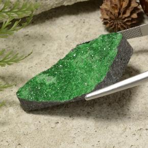 Uvarovite Garnet Drusy Gemstone in 32.8 x 24.7 mm Size for Sale, Uvarovite Garnet Drusy Stone in Green Color
