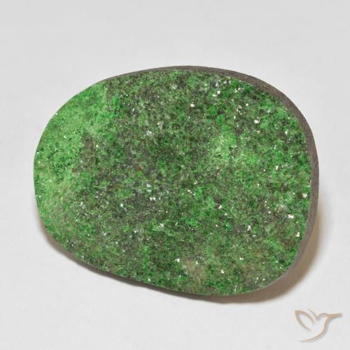 47.54 ct Green Uvarovite Garnet Drusy Stone, Natural Uvarovite Garnet Drusy in Fancy Crystal Cluster Shape for Sale