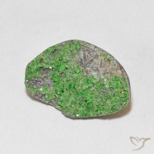 10.37 ct Green Uvarovite Garnet Drusy Stone, Natural Uvarovite Garnet Drusy in Fancy Crystal Cluster Shape for Sale