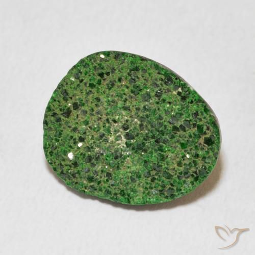 7.35 ct Green Uvarovite Garnet Drusy Stone, Natural Uvarovite Garnet Drusy in Fancy Crystal Cluster Shape for Sale