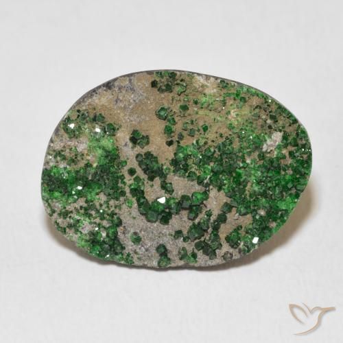 16.55ct Natural Deep Earthy Green Uvarovite Garnet Drusy, Fancy, Opaque