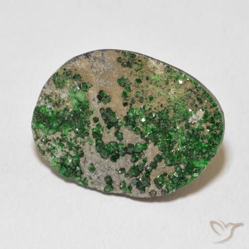 16.55 ct Green Uvarovite Garnet Drusy Stone, Natural Uvarovite Garnet Drusy in Fancy Crystal Cluster Shape for Sale