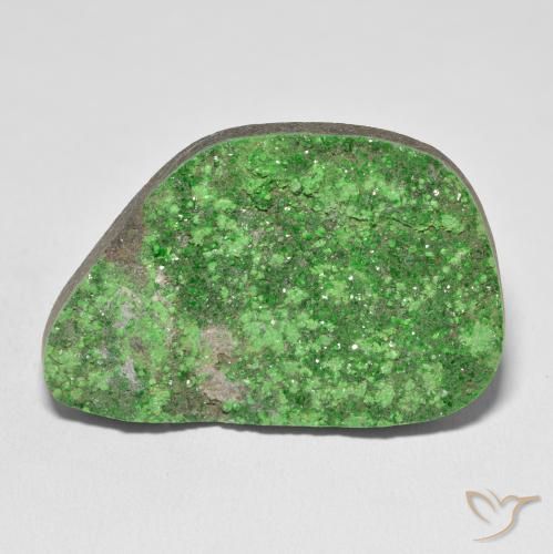 59.54ct Natural Lime Green Uvarovite Garnet Drusy, Fancy, Opaque