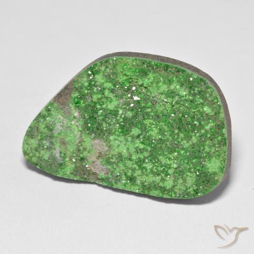 59.54 ct Green Uvarovite Garnet Drusy Stone, Natural Uvarovite Garnet Drusy in Fancy Crystal Cluster Shape for Sale