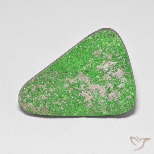 52.58ct Natural Green Uvarovite Garnet Drusy, Trillion, Opaque