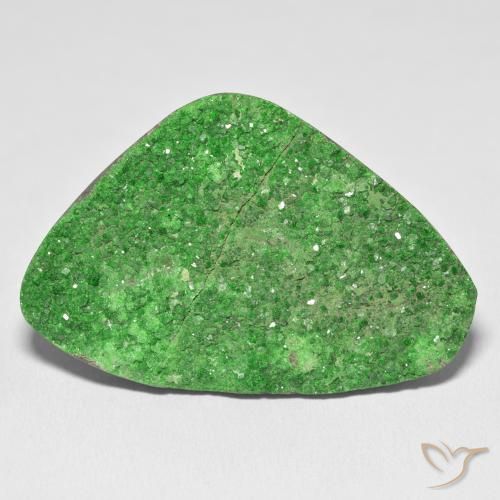 74.64ct Natural Green Uvarovite Garnet Drusy, Fancy, Opaque