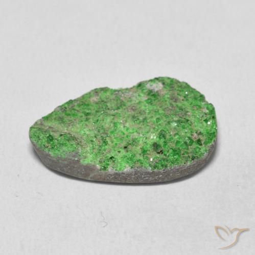 Uvarovite Garnet Drusy Gemstone in 18 x 13 mm (calibrated) Size for Sale, Uvarovite Garnet Drusy Stone in Green Color