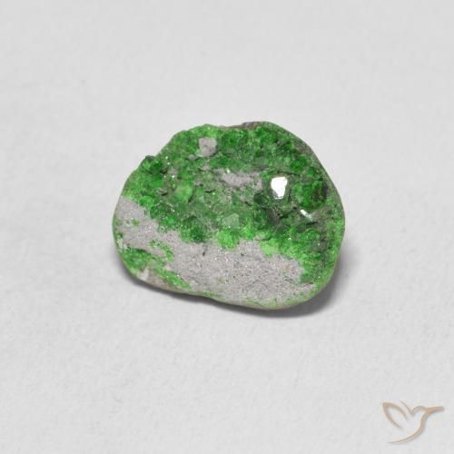5.25 ct Green Uvarovite Garnet Drusy Stone, Natural Uvarovite Garnet Drusy in Fancy Crystal Cluster Shape for Sale