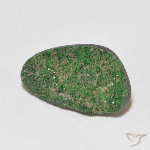 11.62 ct Green Uvarovite Garnet Drusy Stone, Natural Uvarovite Garnet Drusy in Fancy Crystal Cluster Shape for Sale