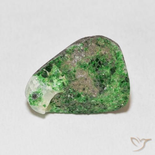 11.91ct Natural Green Uvarovite Garnet Drusy, Trillion, Opaque