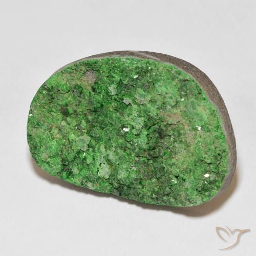 46.78 ct Green Uvarovite Garnet Drusy Stone, Natural Uvarovite Garnet Drusy in Fancy Crystal Cluster Shape for Sale