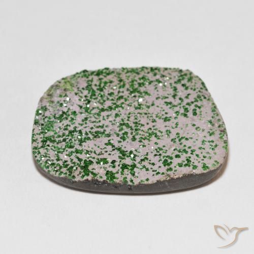 Uvarovite Garnet Drusy Gemstone in 34.7 x 30.4 mm Size for Sale, Uvarovite Garnet Drusy Stone in Light Sage Green Color