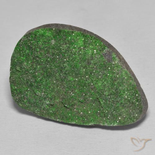 52.11 ct Green Uvarovite Garnet Drusy Stone, Natural Uvarovite Garnet Drusy in Fancy Crystal Cluster Shape for Sale