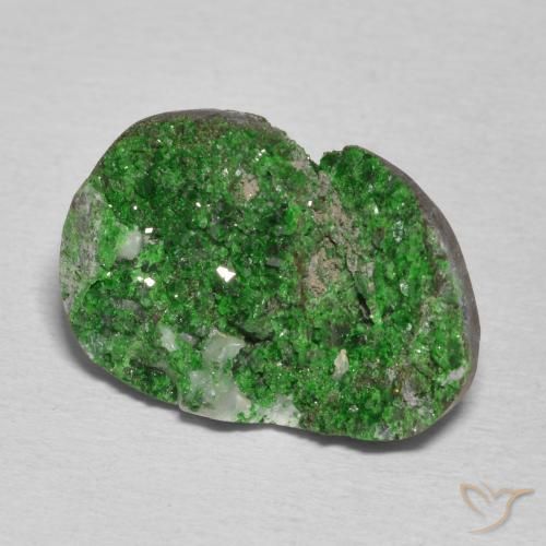 11.04 ct Green Uvarovite Garnet Drusy Stone, Natural Uvarovite Garnet Drusy in Fancy Crystal Cluster Shape for Sale