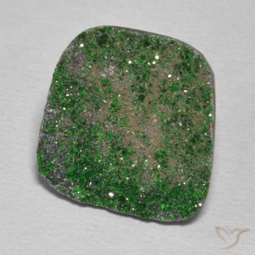 14.90 ct Green Uvarovite Garnet Drusy Stone, Natural Uvarovite Garnet Drusy in Fancy Crystal Cluster Shape for Sale