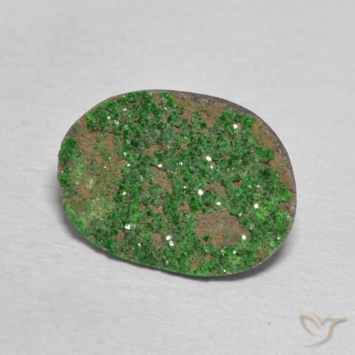 8.32 ct Green Uvarovite Garnet Drusy Stone, Natural Uvarovite Garnet Drusy in Fancy Crystal Cluster Shape for Sale