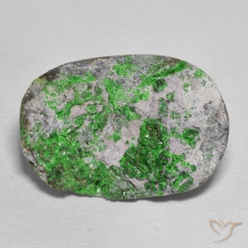 24.70ct Natural Lime Green Uvarovite Garnet Drusy, Oval, Opaque, Photo A