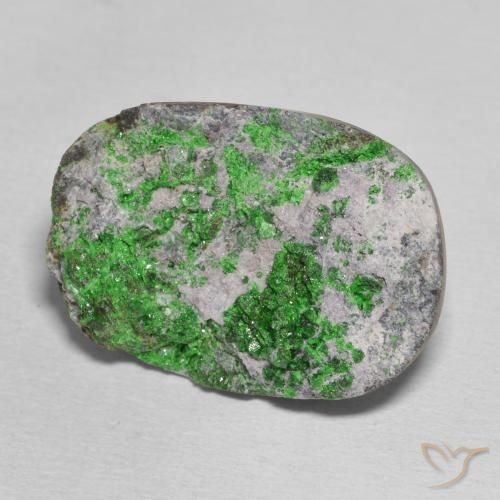 24.70 ct Green Uvarovite Garnet Drusy Stone, Natural Uvarovite Garnet Drusy in Oval Crystal Cluster Shape for Sale