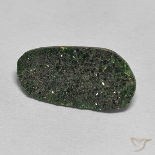 13.62 ct Green Uvarovite Garnet Drusy Stone, Natural Uvarovite Garnet Drusy in Fancy Crystal Cluster Shape for Sale