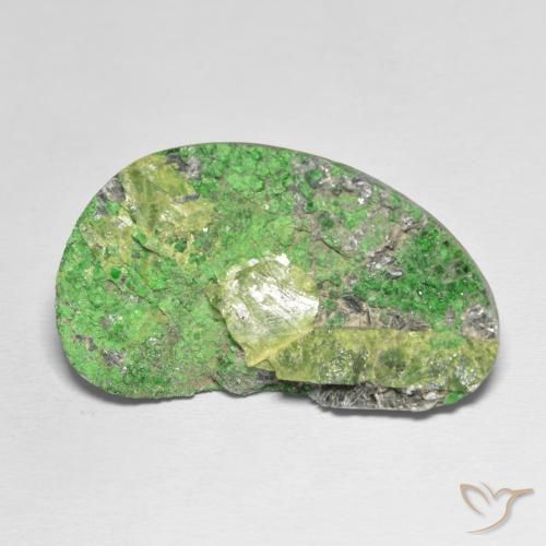 45.70 ct Green Uvarovite Garnet Drusy Stone, Natural Uvarovite Garnet Drusy in Fancy Crystal Cluster Shape for Sale