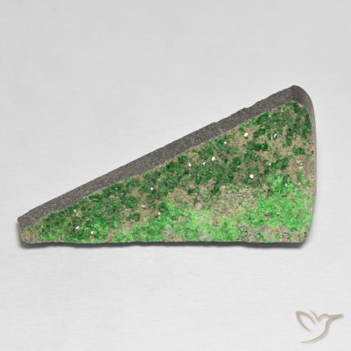 51.09 ct Green Uvarovite Garnet Drusy Gemstone, Uvarovite Garnet Drusy Gem in Fancy Crystal Cluster Shape for Sale.