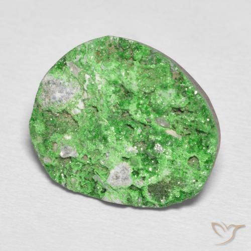 11.57 ct Green Uvarovite Garnet Drusy Stone, Natural Uvarovite Garnet Drusy in Fancy Crystal Cluster Shape for Sale