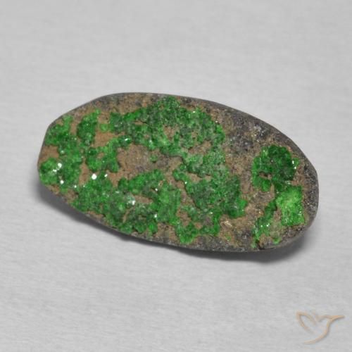 7.42 ct Green Uvarovite Garnet Drusy Stone, Natural Uvarovite Garnet Drusy in Oval Crystal Cluster Shape for Sale