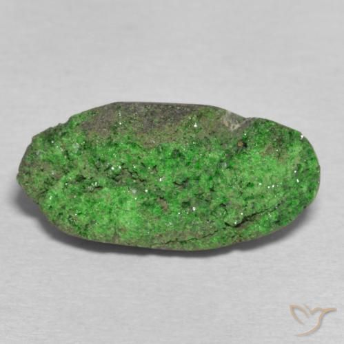 13.25ct Natural Dark Green Uvarovite Garnet Drusy, Oval, Opaque
