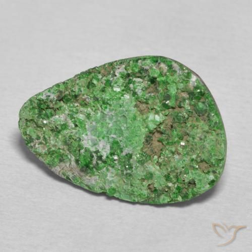 10.92 ct Green Uvarovite Garnet Drusy Stone, Natural Uvarovite Garnet Drusy in Fancy Crystal Cluster Shape for Sale