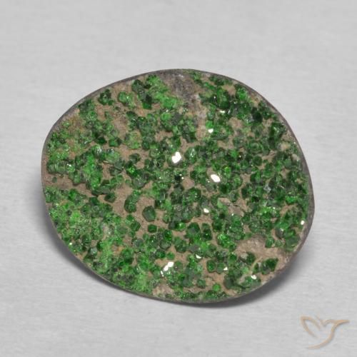 10.86 ct Green Uvarovite Garnet Drusy Stone, Natural Uvarovite Garnet Drusy in Fancy Crystal Cluster Shape for Sale