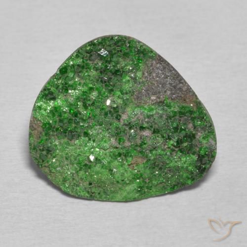 12.59ct Natural Dark Green Uvarovite Garnet Drusy, Fancy, Opaque