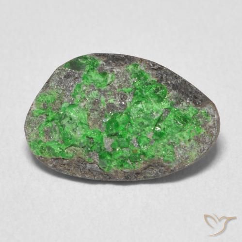 4.88 ct Odd Shaped Uvarovite Garnet Drusy, 13.3 x 8.6 mm From Russia, Photo A