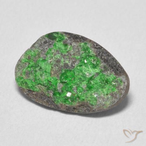 4.88 ct Green Uvarovite Garnet Drusy Stone, Natural Uvarovite Garnet Drusy in Fancy Crystal Cluster Shape for Sale