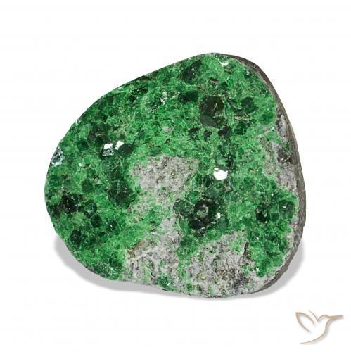 6.25 ct Green Uvarovite Garnet Drusy Stone, Natural Uvarovite Garnet Drusy in Fancy Crystal Cluster Shape for Sale