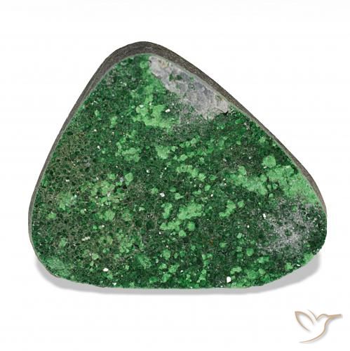 32.90 ct Green Uvarovite Garnet Drusy Gemstone, Uvarovite Garnet Drusy Gem in Fancy Crystal Cluster Shape for Sale.