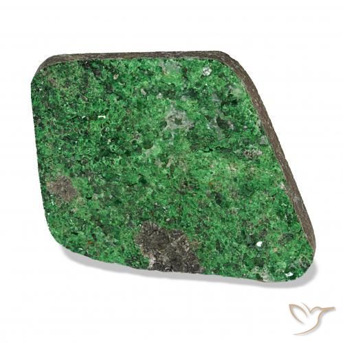 27.28 ct Green Uvarovite Garnet Drusy Stone, Natural Uvarovite Garnet Drusy in Rhomb Crystal Cluster Shape for Sale